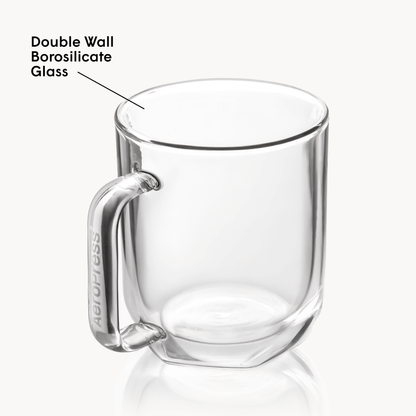 AeroPress Double Wall Glass Coffee Mug - 2 Pack - Brewing Companion for Everyday Coffee