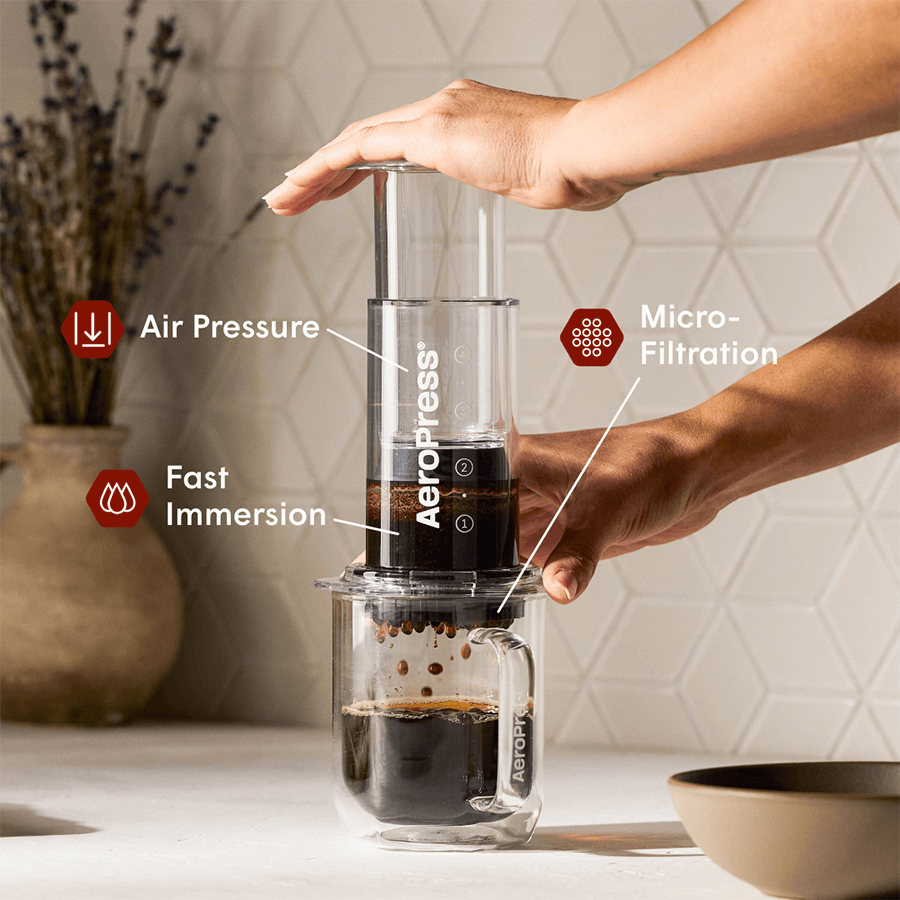 AeroPress Coffee Maker - Clear & Colors - Portable Coffee Maker for Home and Travel