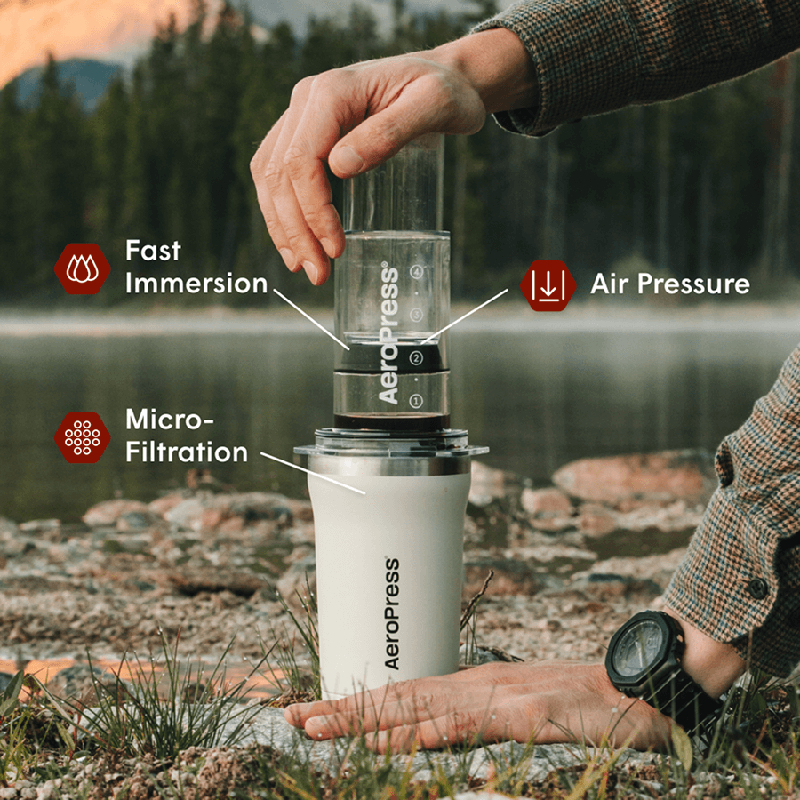 AeroPress Coffee Maker - Go Plus - Portable Coffee Maker for Home and Travel